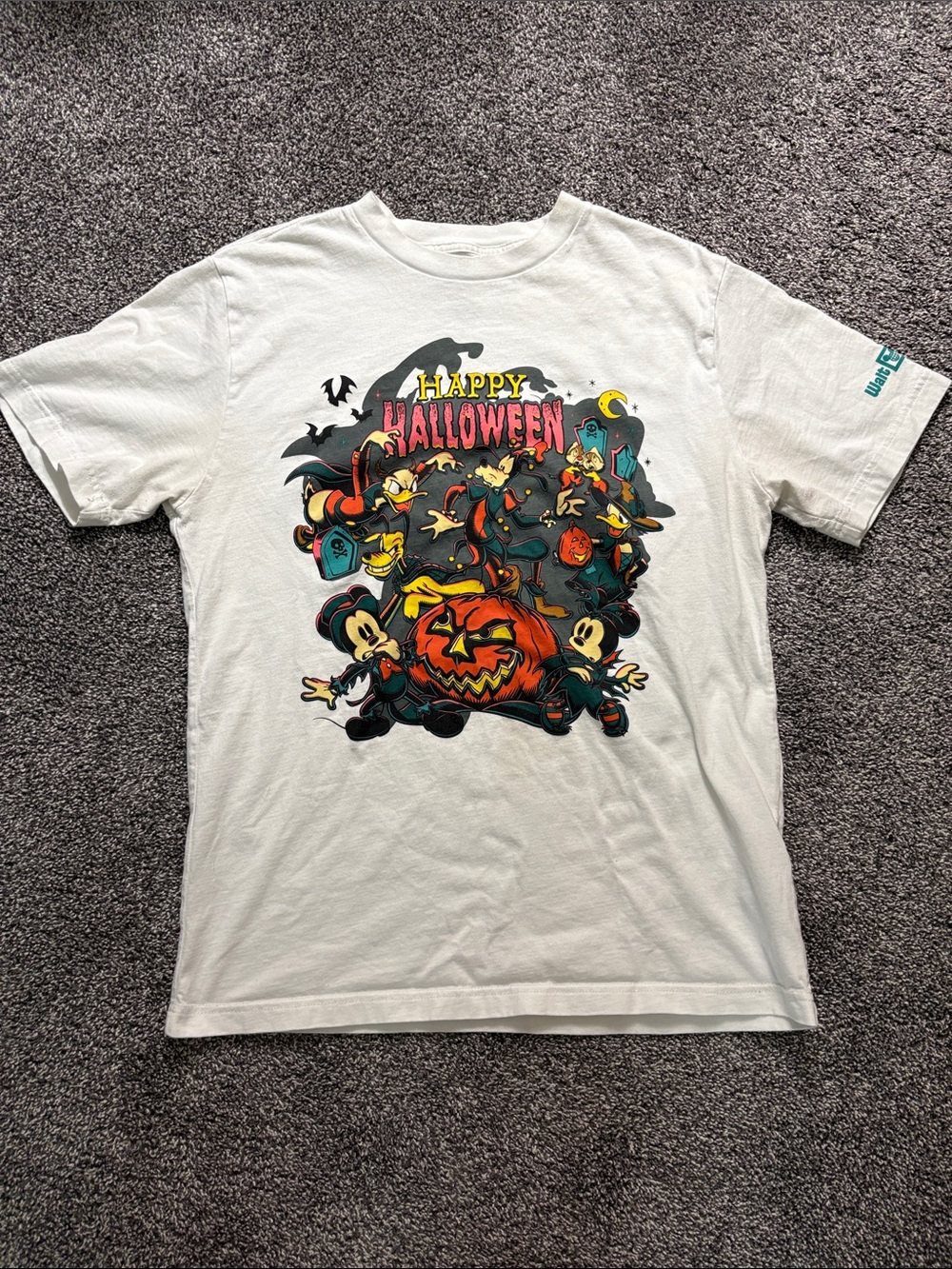 Disney White Halloween Graphic Short Sleeve Tee